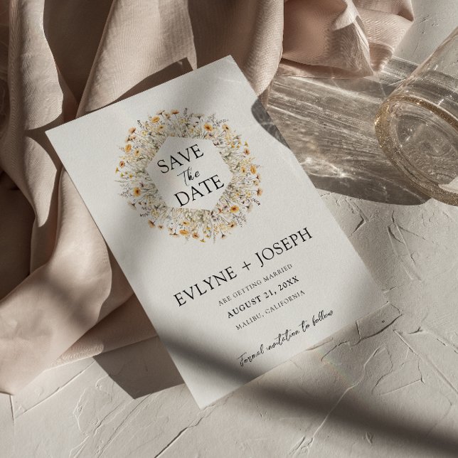 Reserva La Fecha Elegante Boda de Boho exclusivo de Floral Moderna  (Subido por el creador)