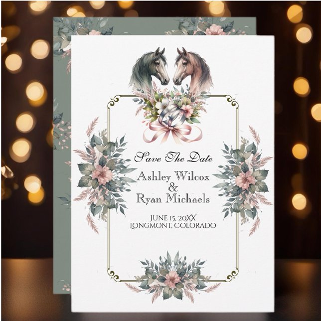 Reserva La Fecha Elegante Boda de caballos de primavera (Enjoy this beautiful collection of elegant watercolor designs.)