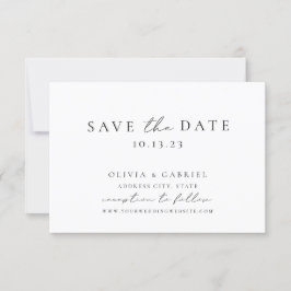 Reserva La Fecha Elegante Boda de caligrafía en blanco y negro