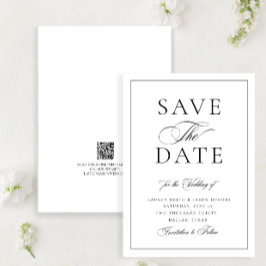 Reserva La Fecha Elegante Boda de caligrafía formal Boda de código 