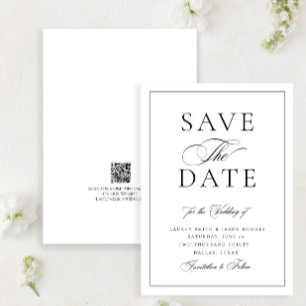 Reserva La Fecha Elegante Boda de caligrafía formal Boda de código