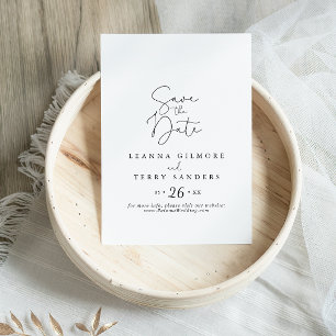 Reserva La Fecha Elegante Boda de caligrafía simple