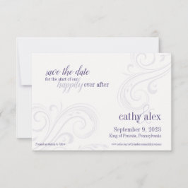 Reserva La Fecha Elegante Boda de Caroline Purple Save-the-Date