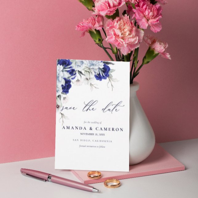 Reserva La Fecha Elegante Boda de código QR de la Marina Azul Polvo (Subido por el creador)