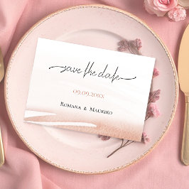 Reserva La Fecha Elegante Boda de Coral Terracotta Bohemia