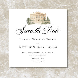 Reserva La Fecha Elegante Boda de escenas vintage neoclásicas