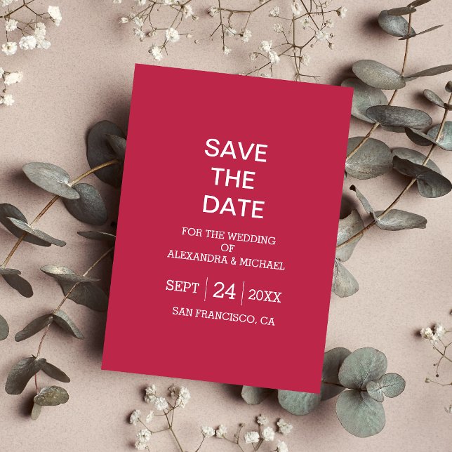 Reserva La Fecha Elegante Boda de escritura Viva Magenta (Subido por el creador)
