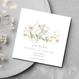 Reserva La Fecha Elegante Boda de Flor Silvestre