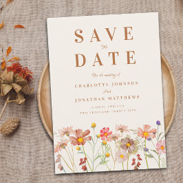 Reserva La Fecha Elegante Boda de Flor Silvestre
