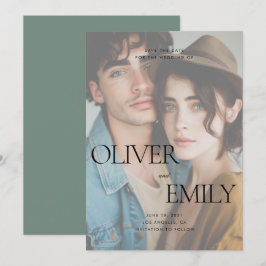 Reserva La Fecha Elegante Boda de foto completa con sabio limpio mo