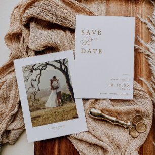 Reserva La Fecha Elegante Boda de fotografía de caligrafía de oro