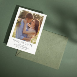Reserva La Fecha Elegante Boda de fotografía de código QR moderno