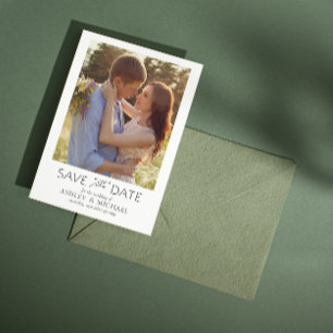 Reserva La Fecha Elegante Boda de fotografía de código QR moderno