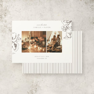 Reserva La Fecha Elegante Boda de fotografía de jardín floral vinta