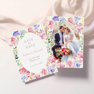 Reserva La Fecha Elegante Boda de fotografía de Regencia Floral