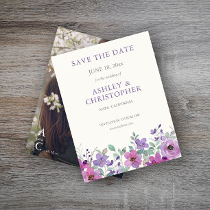 Reserva La Fecha Elegante Boda de fotografía floral en acuarela de