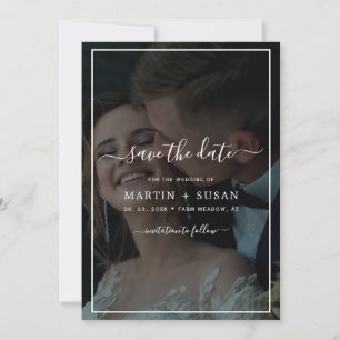 Reserva La Fecha Elegante Boda de fotografía por efecto Faux Vellum