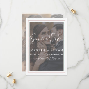 Reserva La Fecha Elegante Boda de fotografía superior con letras de