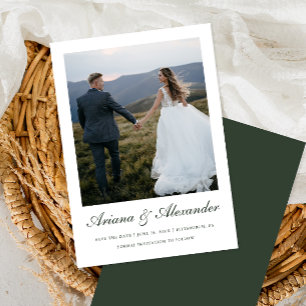 Reserva La Fecha Elegante Boda de fotografías de escritura verde fo