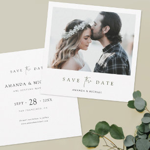 Reserva La Fecha Elegante Boda de fotografías de escritura verde mo