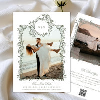 Elegante Boda de fotografías de marco mural botáni
