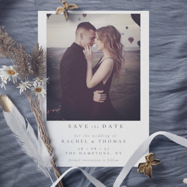 Reserva La Fecha Elegante Boda de fotografías en blanco negro (Subido por el creador)