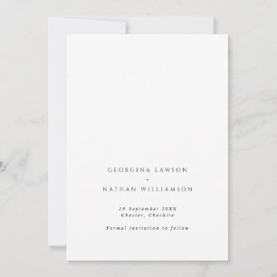 Reserva La Fecha Elegante Boda de fotografías en blanco y negro