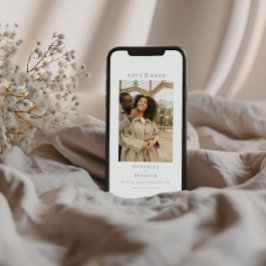 Reserva La Fecha Elegante Boda de fotografías mínimo de guión