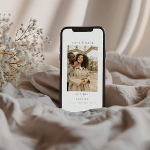 Reserva La Fecha Elegante Boda de fotografías mínimo de guión