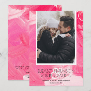 Reserva La Fecha Elegante Boda De Fotografías Rosa Guardar La Fecha