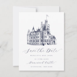 Reserva La Fecha Elegante Boda de guión de Ilustracion de Castillo