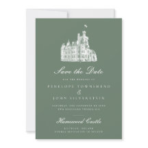 Elegante Boda de Ilustracion del Castillo Verde