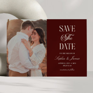 Reserva La Fecha Elegante boda de imagen de marfil burgundy oscuro