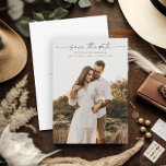 Reserva La Fecha Elegante Boda de imágenes manuscritas<br><div class="desc">Una elegante boda fotográfica con guión gráfico Guardar la fecha con foto vertical y texto mínimo. Haga clic en el botón personalizar para personalizar de este diseño.</div>