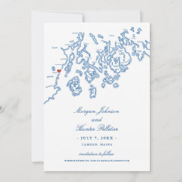 Reserva La Fecha Elegante Boda de Mapa Camden Maine