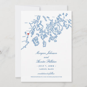 Reserva La Fecha Elegante Boda de Mapa Camden Maine