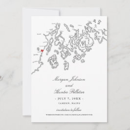 Reserva La Fecha Elegante Boda de Mapa Camden Maine