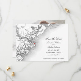 Reserva La Fecha Elegante Boda de Mapa de la Isla Tybee de Georgia