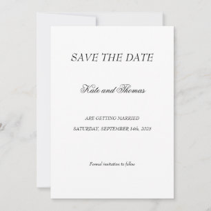 Reserva La Fecha Elegante Boda de Moda Minimalista caligrafía moder