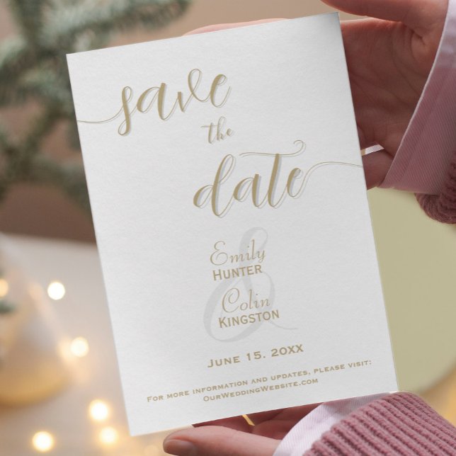 Reserva La Fecha Elegante Boda de Oro salva la fecha (Subido por el creador)