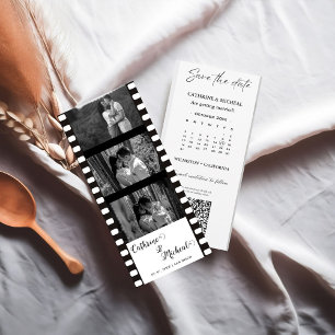 Reserva La Fecha Elegante Boda de película fotograma fotograma tram