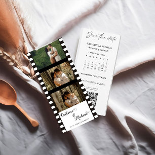 Reserva La Fecha Elegante Boda de película fotograma fotograma tram