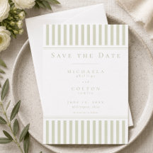 Elegante Boda de Raya Verde Menta Clásica