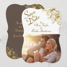Elegante Boda de Swirls Vintage Gold