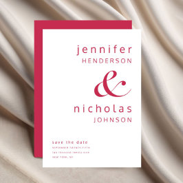 Reserva La Fecha Elegante Boda de Tipografía Magenta