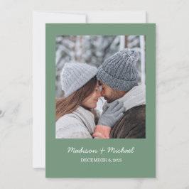 Reserva La Fecha Elegante Boda de Wreath Botánico de Invierno Verde