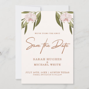 Reserva La Fecha Elegante Boda del Boho de orquídeas verdes rosas