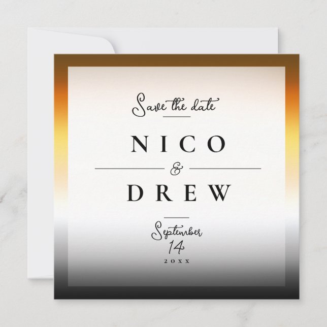 Reserva La Fecha Elegante Boda del Orgullo del Oso (Anverso)