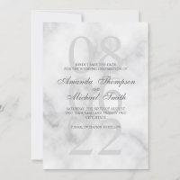 Elegante boda elegante de mármol salva la fecha