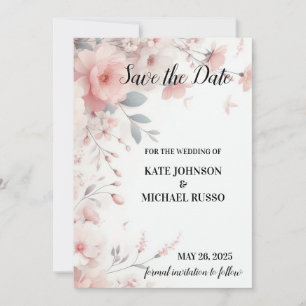 Reserva La Fecha Elegante Boda floral